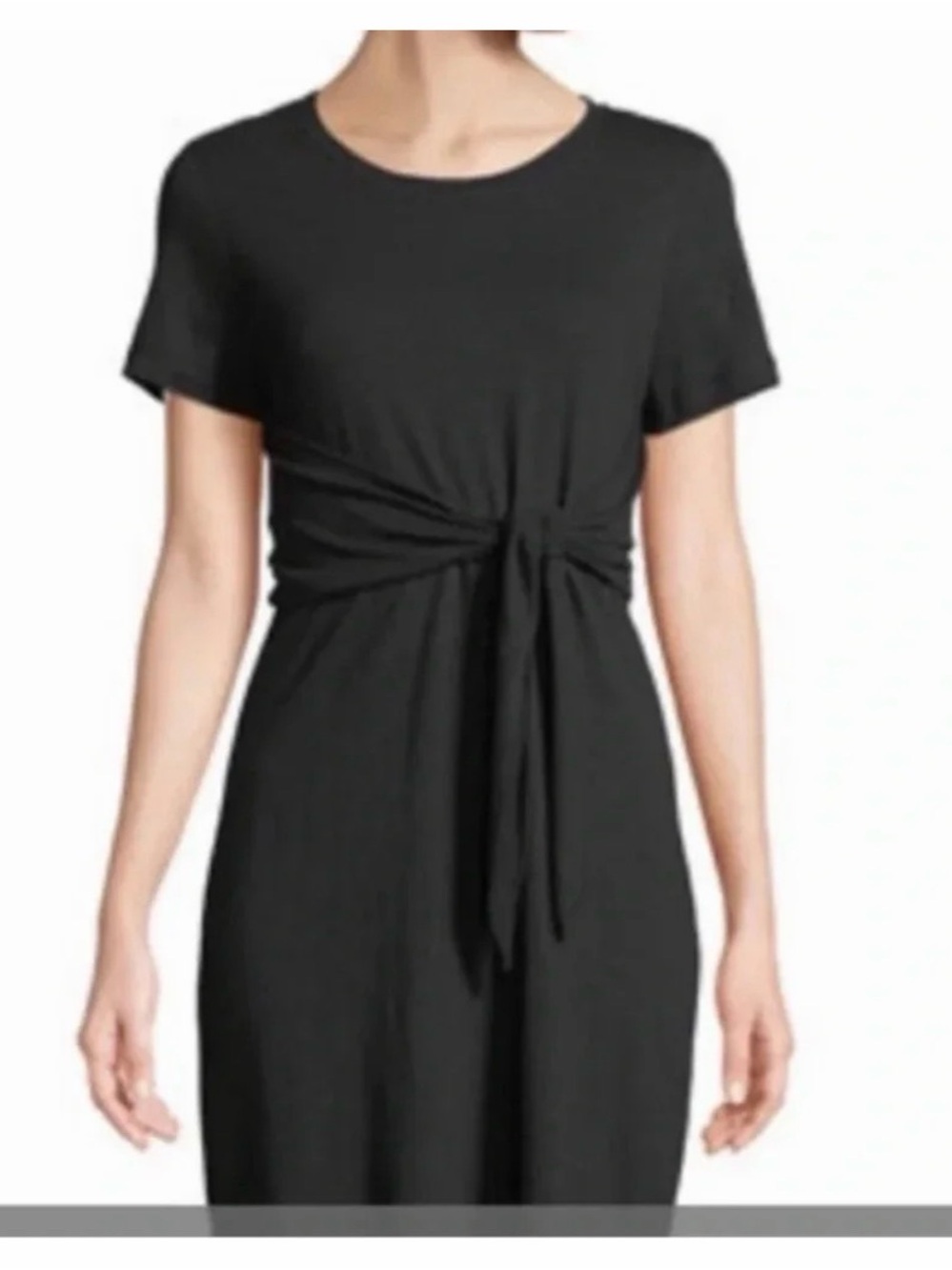 Sanctuary Black Short-Sleeve Waist-Tie Dress